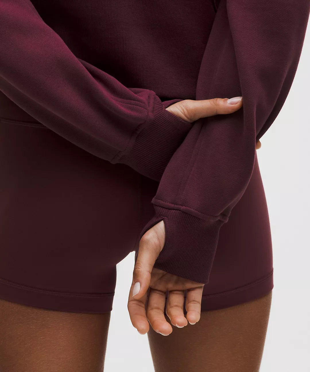 Scuba Oversize Burgundy Bay Gold Half - Zip Hoodie