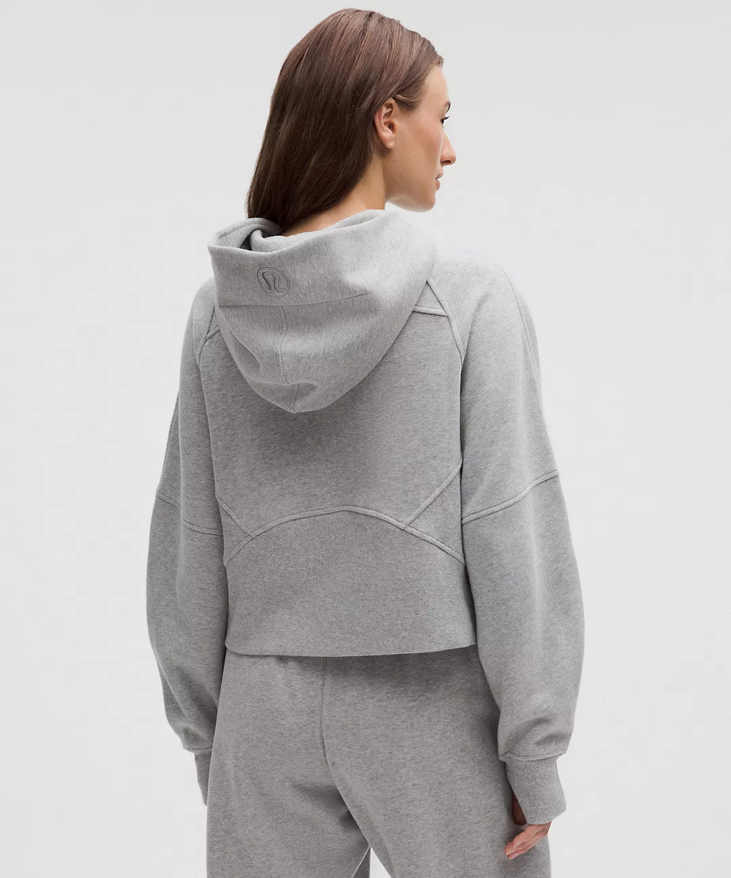Scuba Oversize Gray Half - Zip Hoodie Set