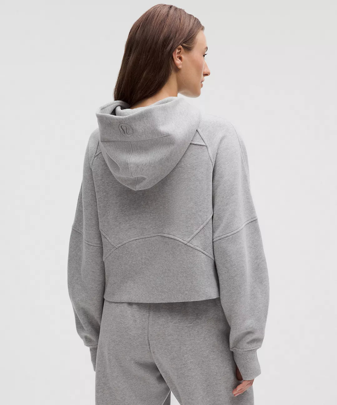 Scuba Oversize Gray Half - Zip Hoodie Set