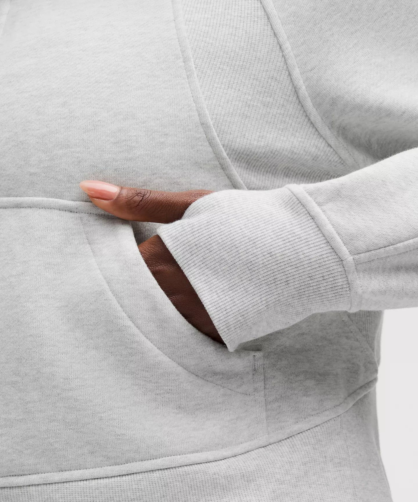 Scuba Oversize Ultra Light Gray Half - Zip Hoodie