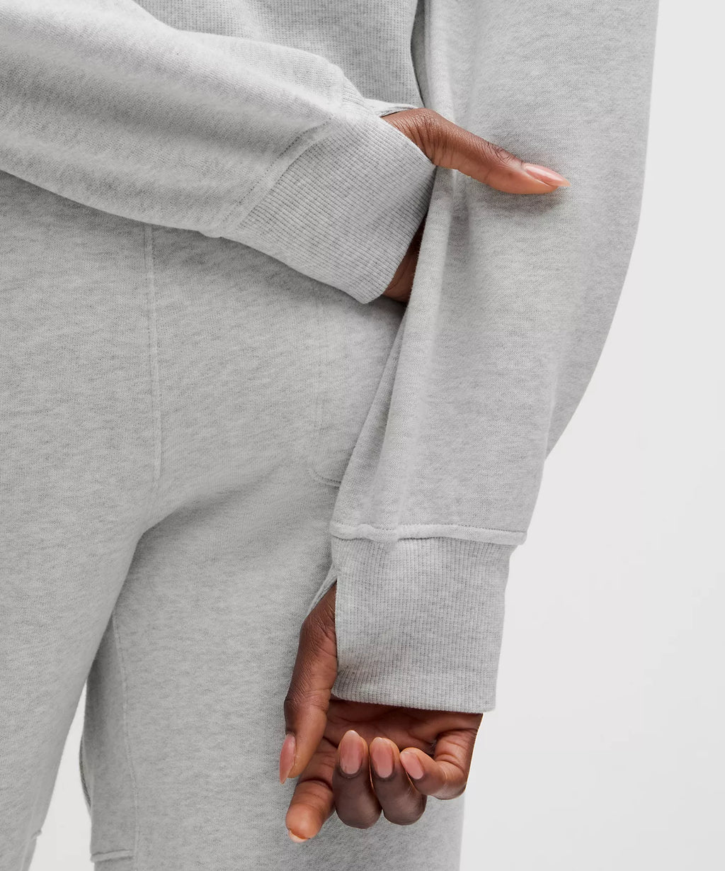 Scuba Oversize Ultra Light Gray Half - Zip Hoodie