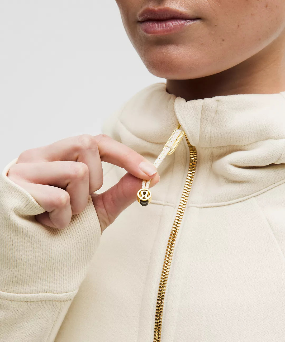 Scuba Light Ivory Gold Full - Zip Hoodie