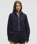 Scuba Oversize Ture Navy Half - Zip Hoodie