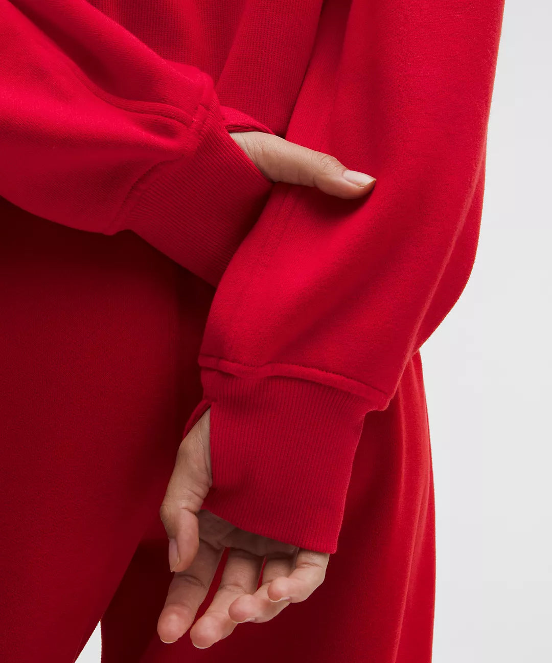 Scuba Oversize Oxford Red Gold Half - Zip Hoodie