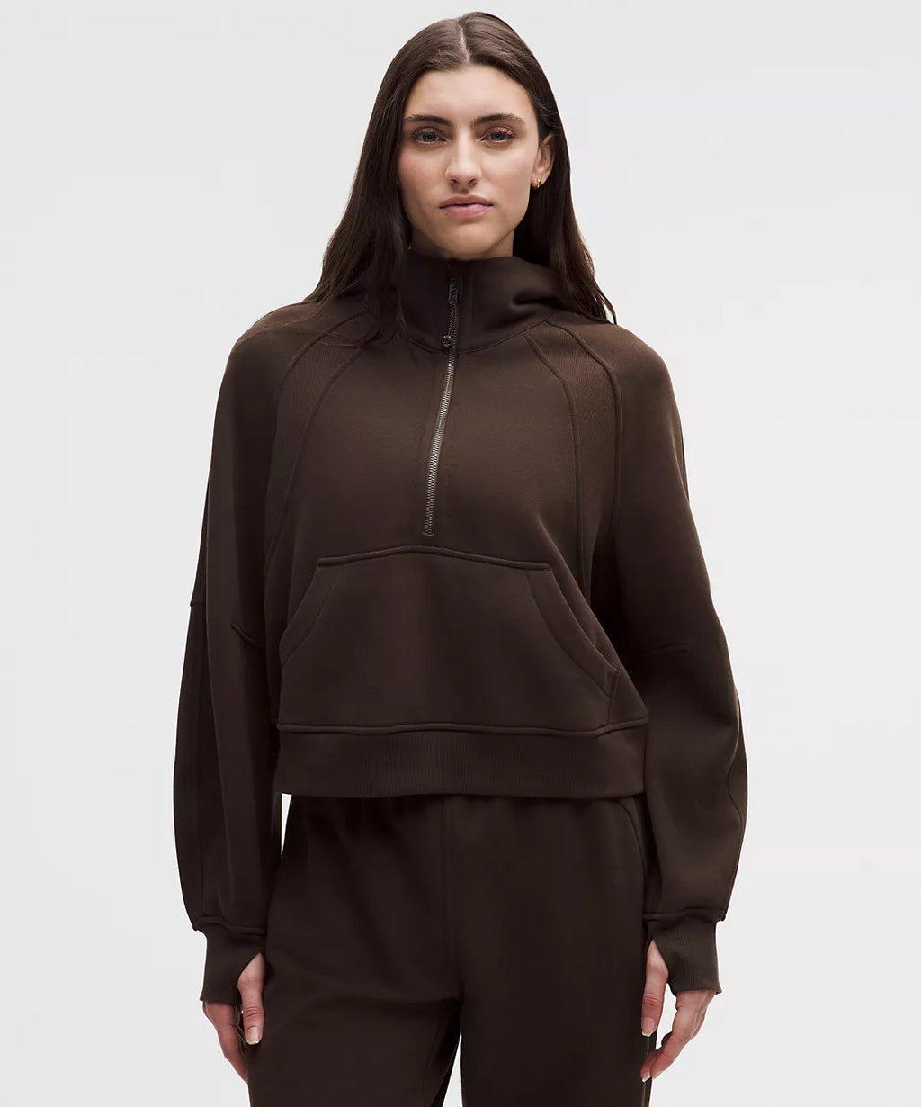 Scuba Oversize Walnut Crunch Half - Zip Hoodie