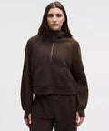 Scuba Oversize Walnut Crunch Half - Zip Hoodie Set
