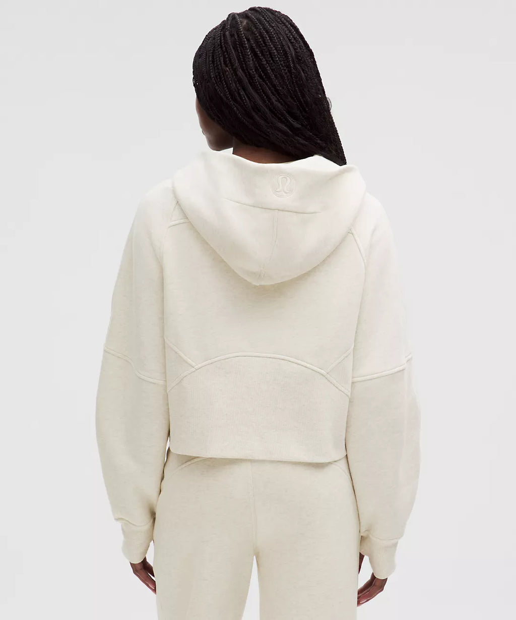 Scuba Oversize Heathered Bone Gold Half - Zip Hoodie