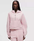 Scuba Oversize Pink Half - Zip Hoodie