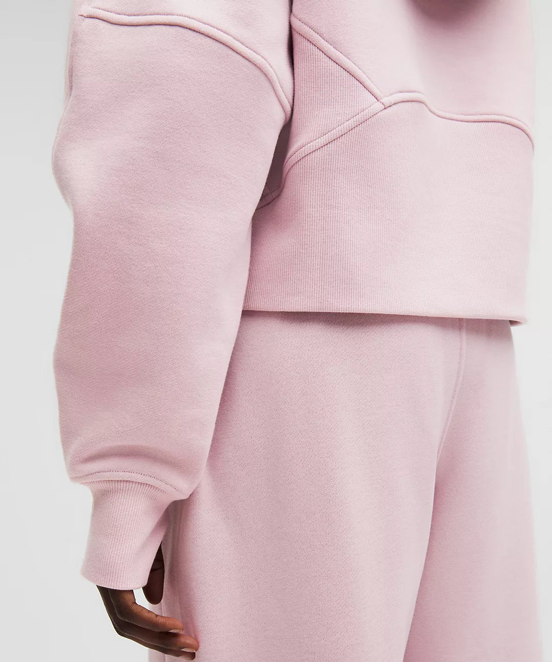 Scuba Oversize Pink Half - Zip Hoodie
