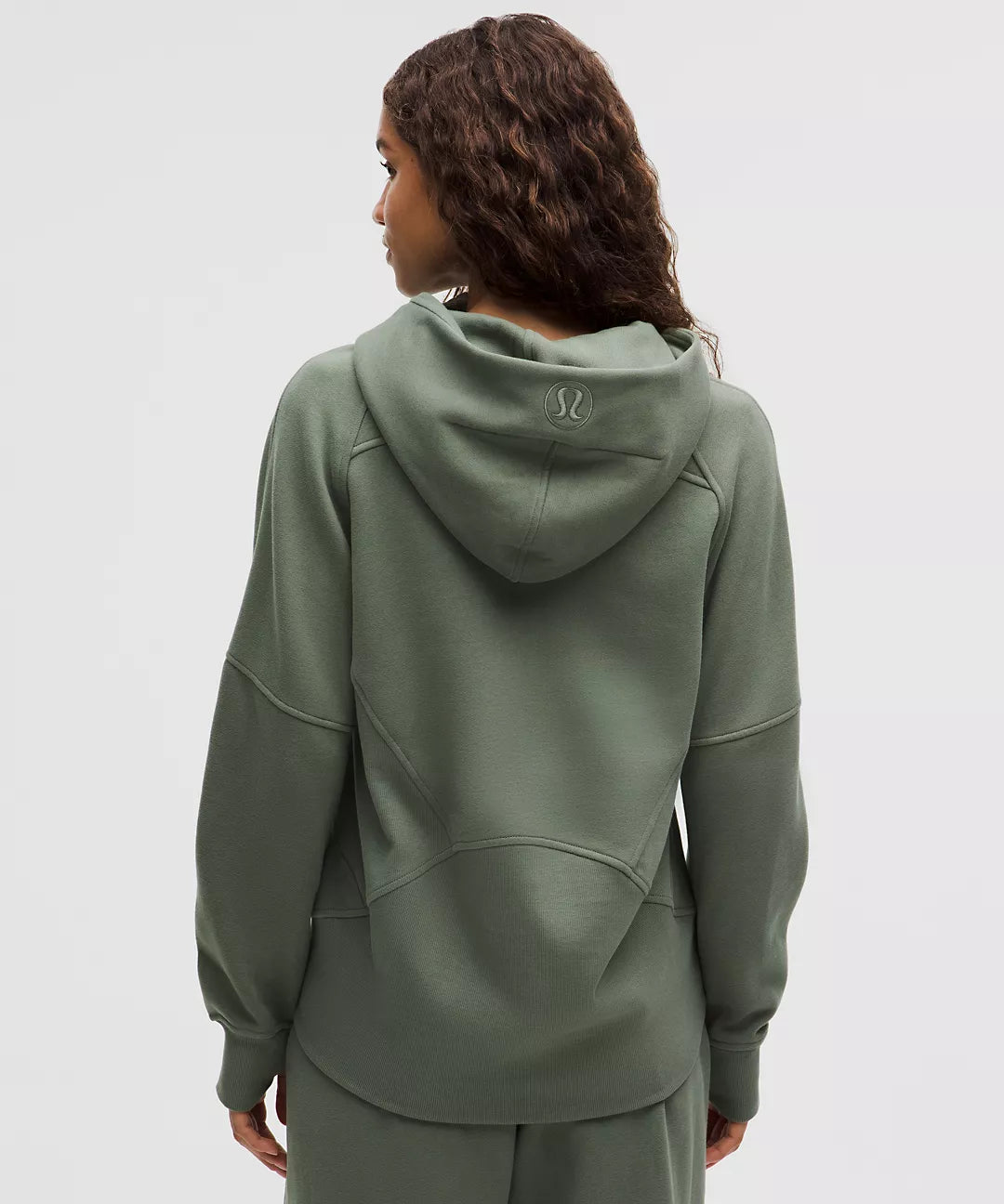 Scuba Oversize Willow Leaf Half - Zip Hoodie Set